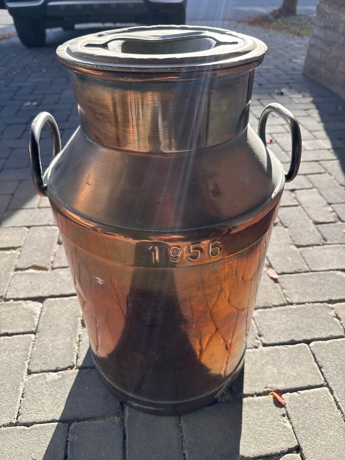 Antieke Koperen Melkbus uit 1956 - Decoratief Item, Ophalen, Koper