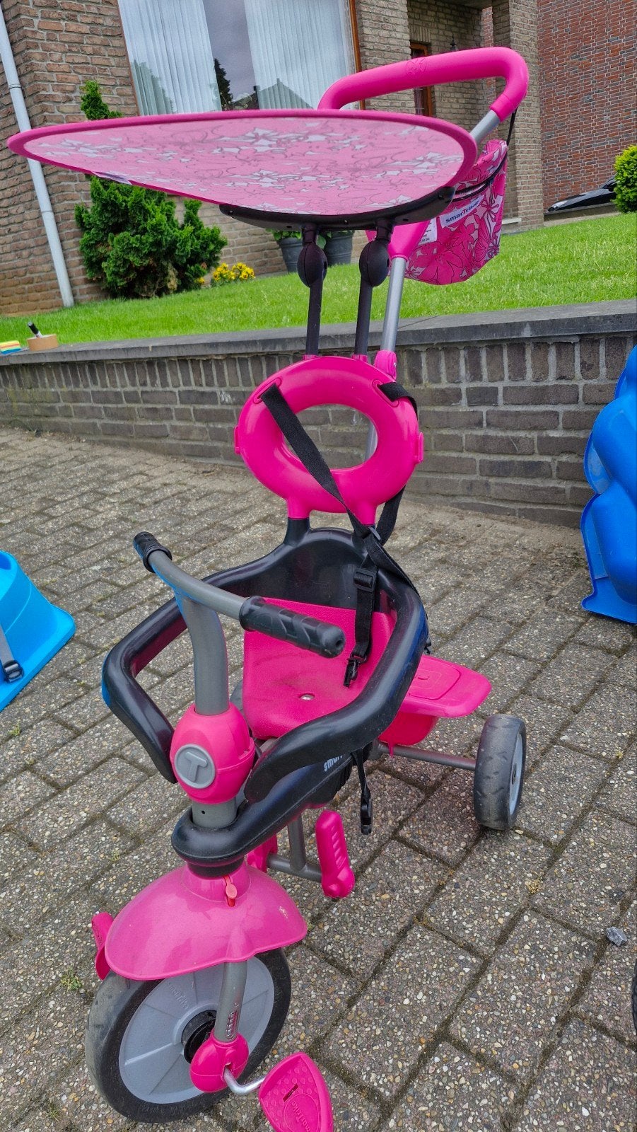 Roze Smart Trike driewieler met duwstang en zonnekap, Ophalen, Gebruikt, Overige typen