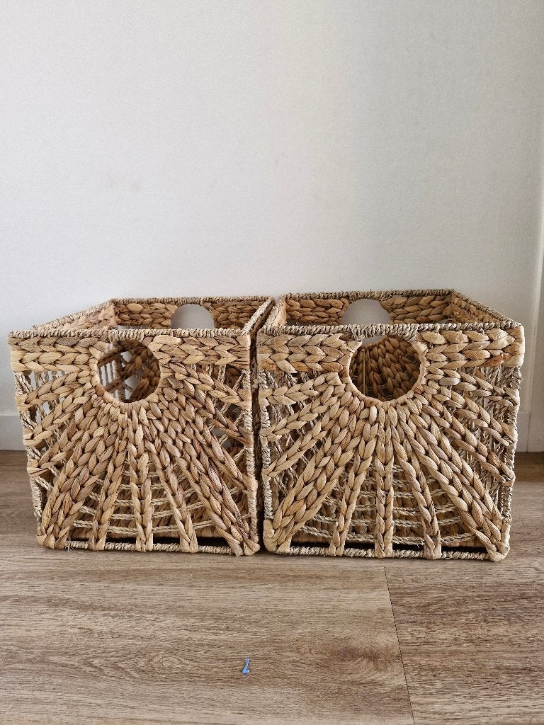 In zeer goede staat 2 Ikea Lustigkurre manden, inzet Kallax, Ophalen, Mand, Zo goed als nieuw, Riet