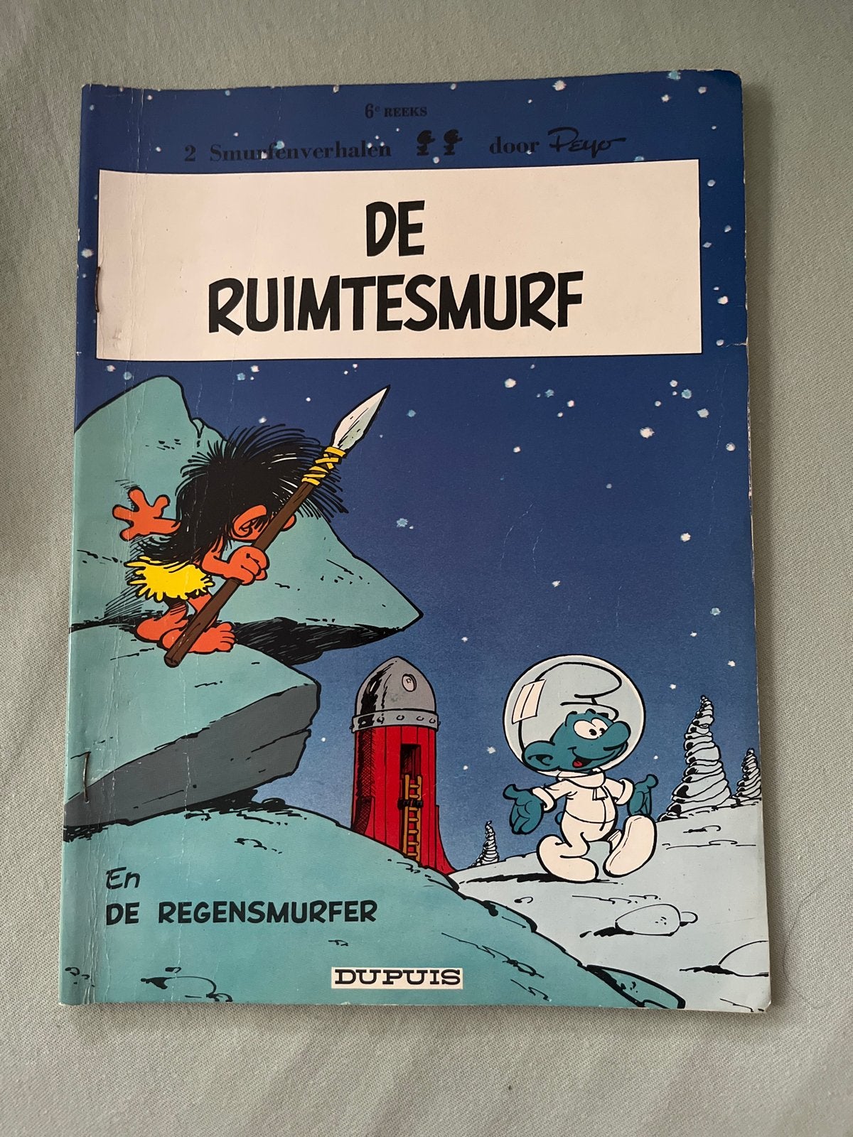 De Ruimtesmurf en De Regensmurfer - Smurfen stripboek, Boeken, Stripboeken, Eén stripboek, Ophalen, Gelezen