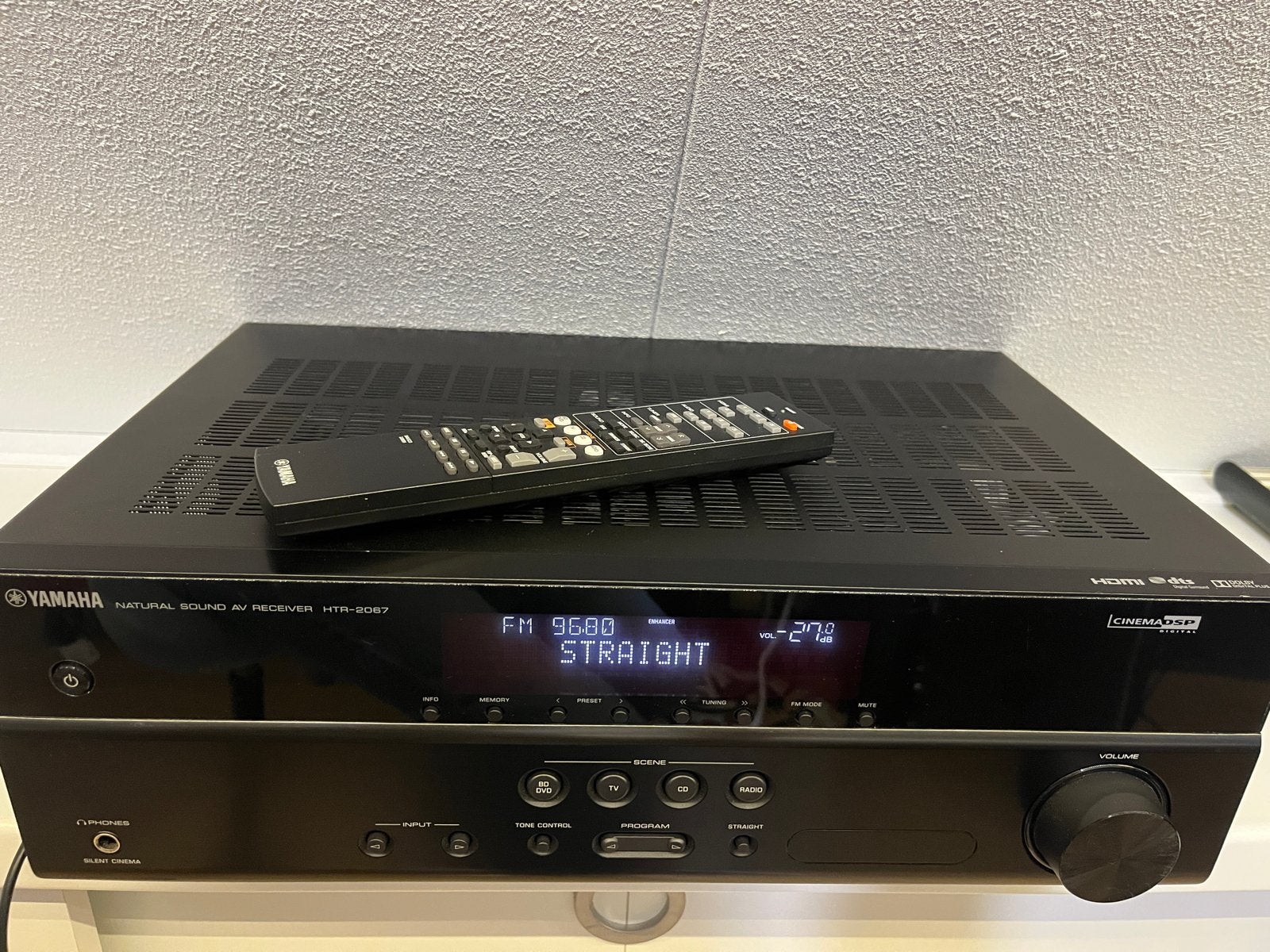 Yamaha HTR-2067 AV Receiver met afstandsbediening en HDMI, Yamaha, Ophalen of Verzenden, Zo goed als nieuw, 60 tot 120 watt
