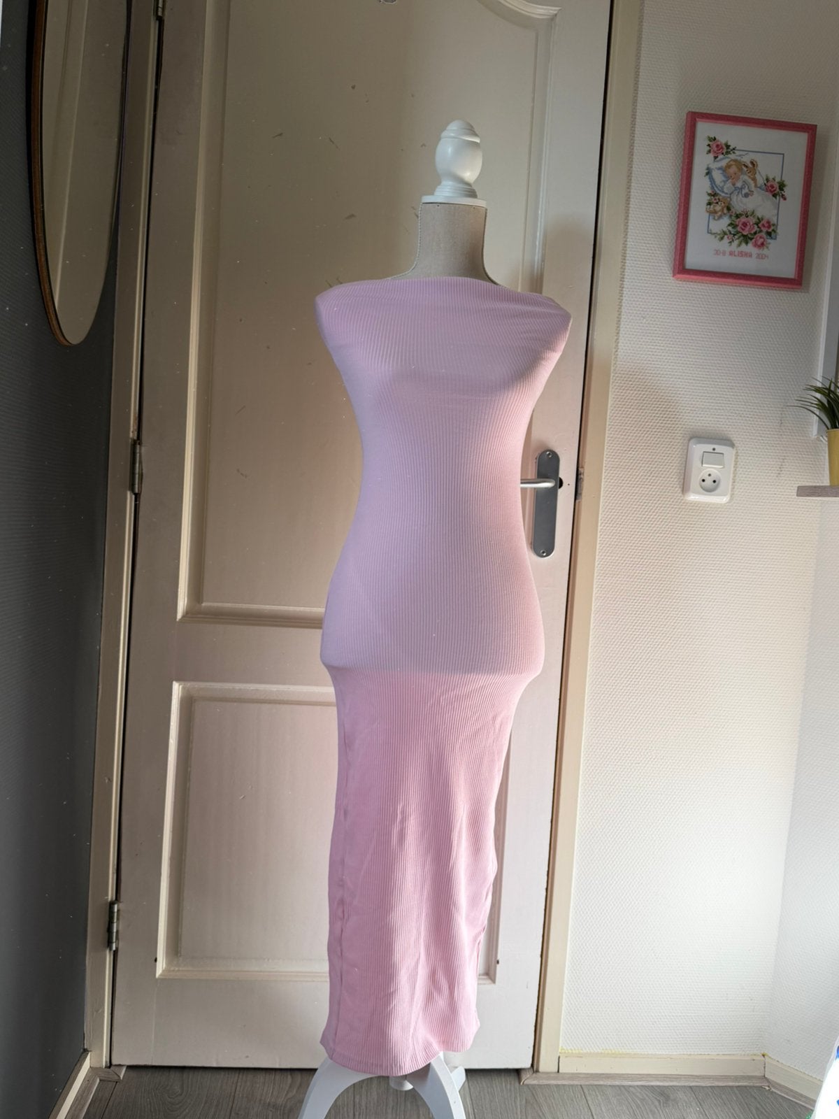 Lichtroze jurk New Yorker maat S met split en off shoulder, Kleding | Dames, Nieuw, Ophalen of Verzenden, Roze, Maat 36 (S)