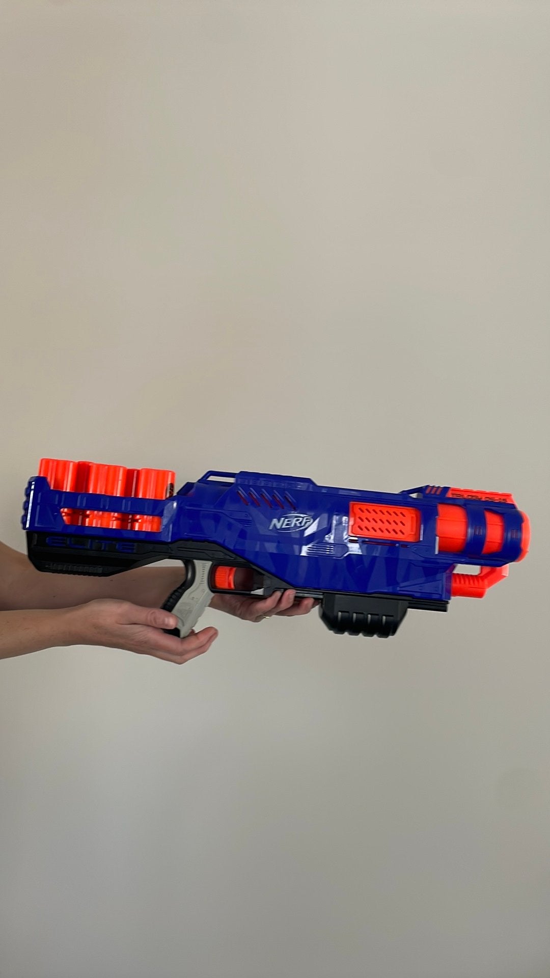 NERF N-Strike Elite Trilogy DS-15 met 5 magazijns, Ophalen of Verzenden, Zo goed als nieuw
