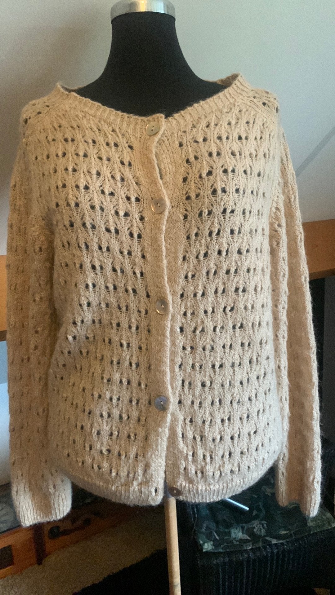 Didi vestje 42/44 woolblend met mohair, Ophalen of Verzenden, Zo goed als nieuw, Maat 42/44 (L), Beige