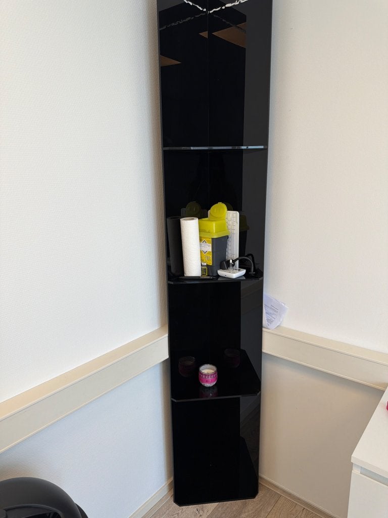 Dressoir zwart, Huis en Inrichting, Kasten | Dressoirs, Ophalen, 25 tot 50 cm, Glas