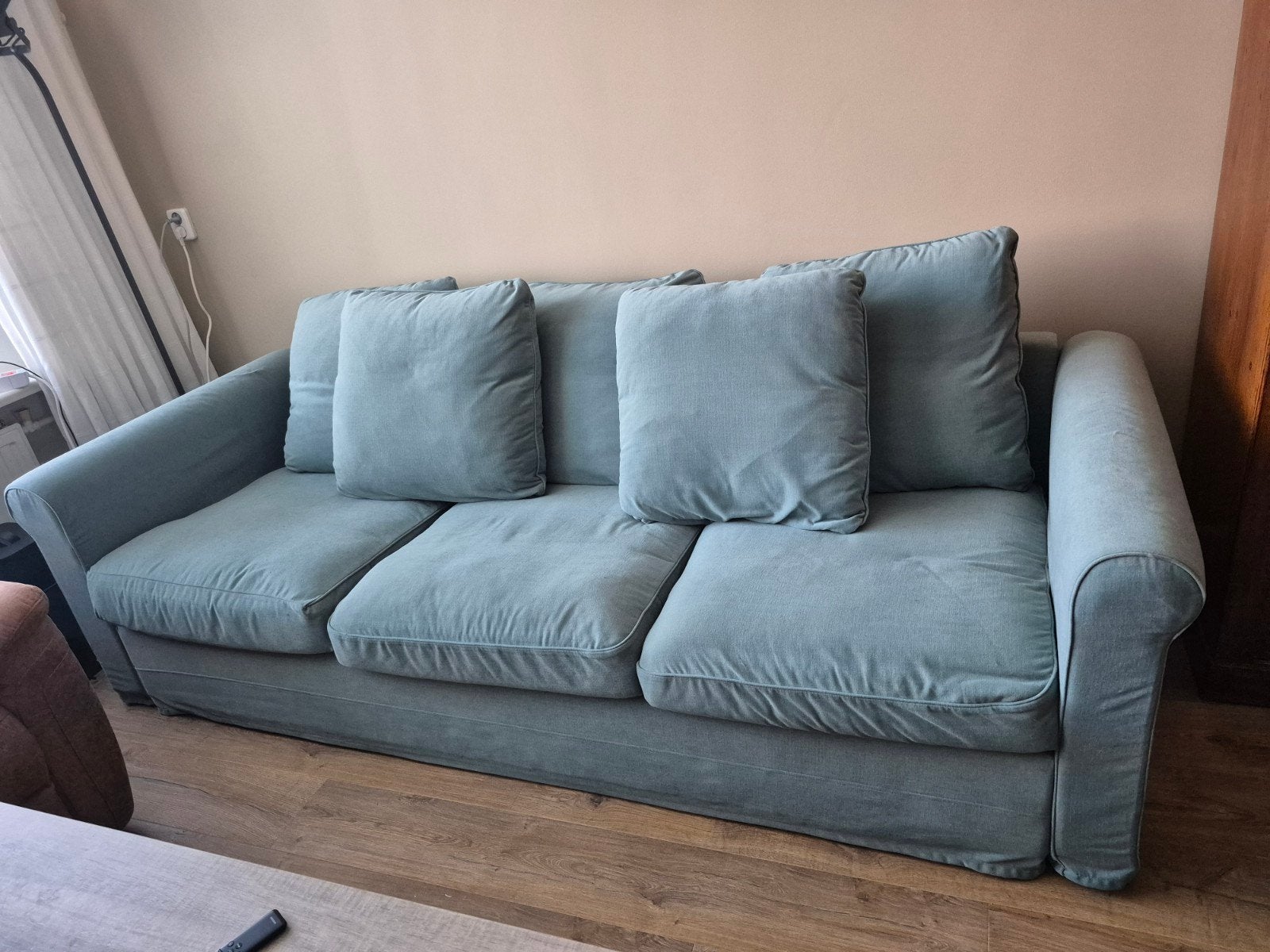 IKEA bank met poef – goede staat – wasbare hoezen, Ophalen, Gebruikt