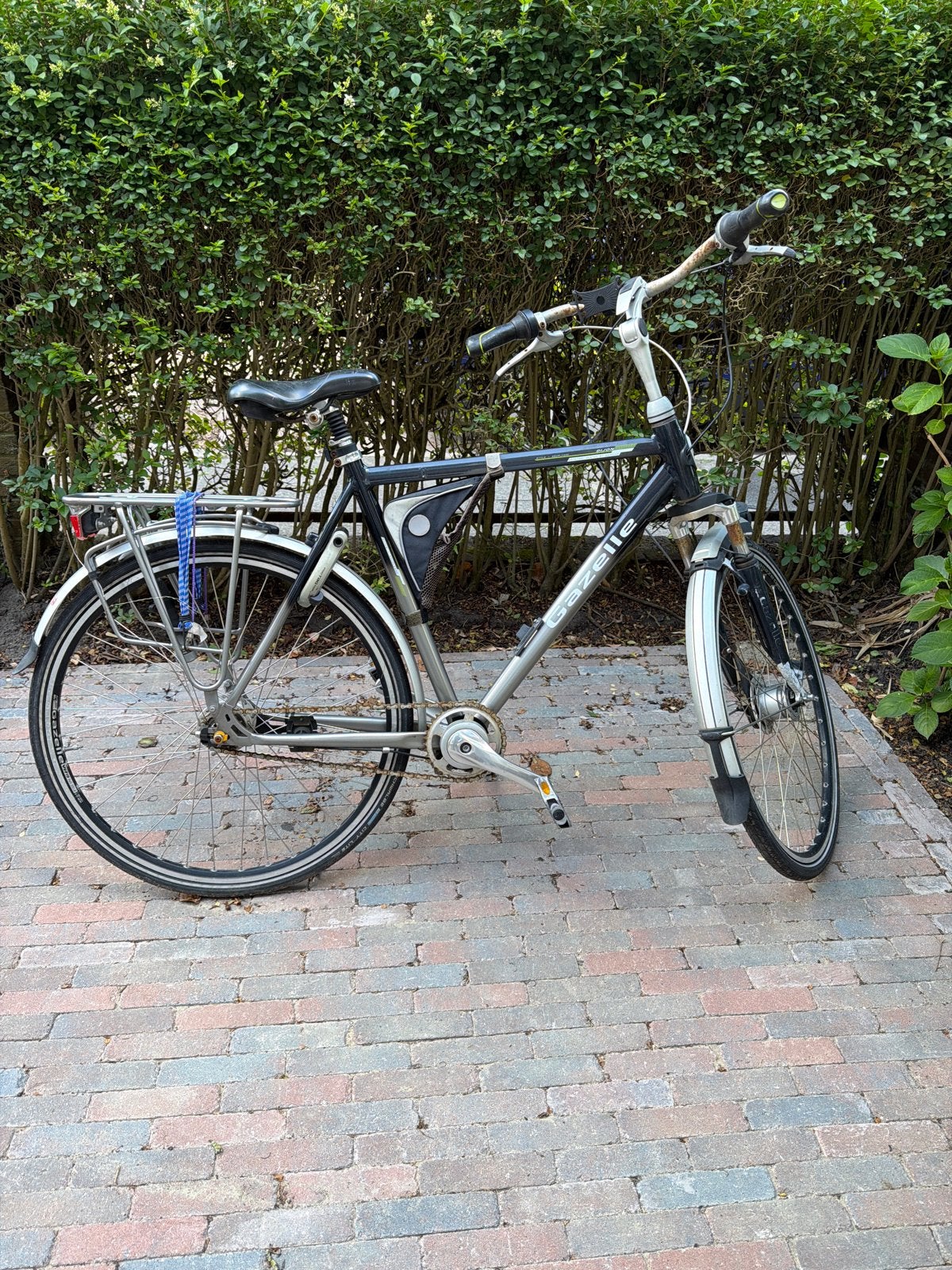 Gazelle herenfiets met versnellingen en bagagedrager, Ophalen, Gebruikt, Velgrem, Versnellingen
