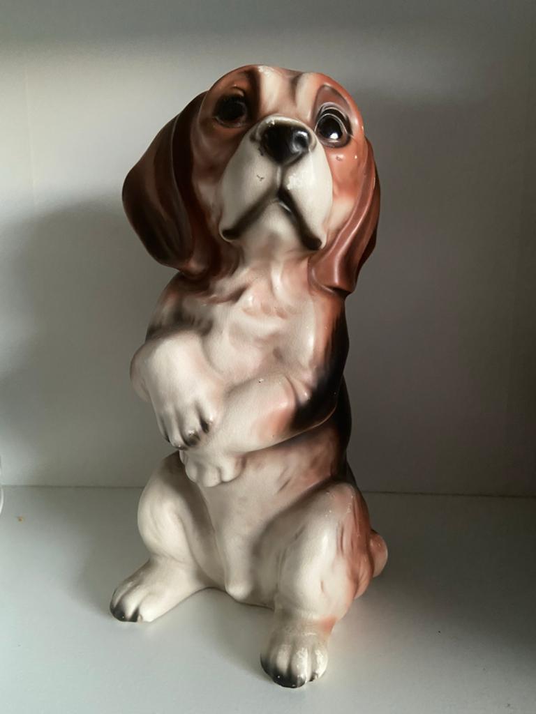 Vintage Beagle Hond Beeldje - porselein - Beeld, Ophalen of Verzenden, Gebruikt, Dier