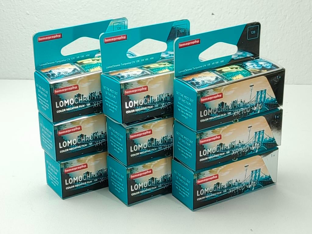 Lomography Turquoise 120 film 100-400 ISO (exp 2018) - 9x, Audio, Tv en Foto, Fotocamera's Analoog, Ophalen of Verzenden, Zo goed als nieuw