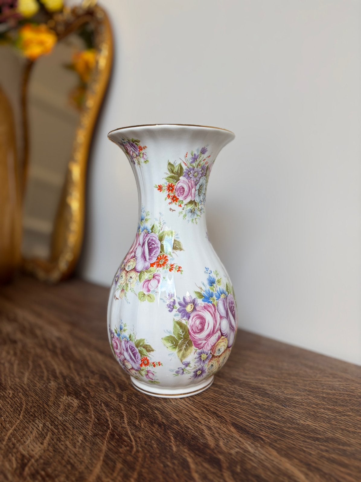 Vintage Italiaanse vaas met bloemen, Ophalen of Verzenden