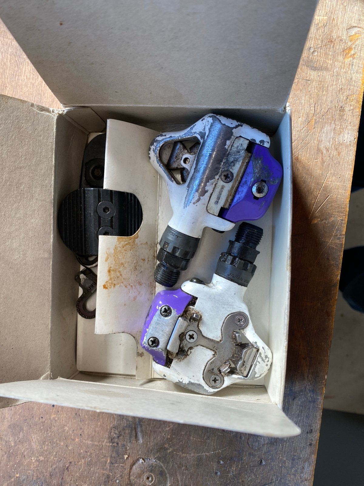 Vintage Shimano SPD Pedalen PD-A525, Crankstel of Pedalen, Gebruikt, Overige materialen, Ophalen of Verzenden