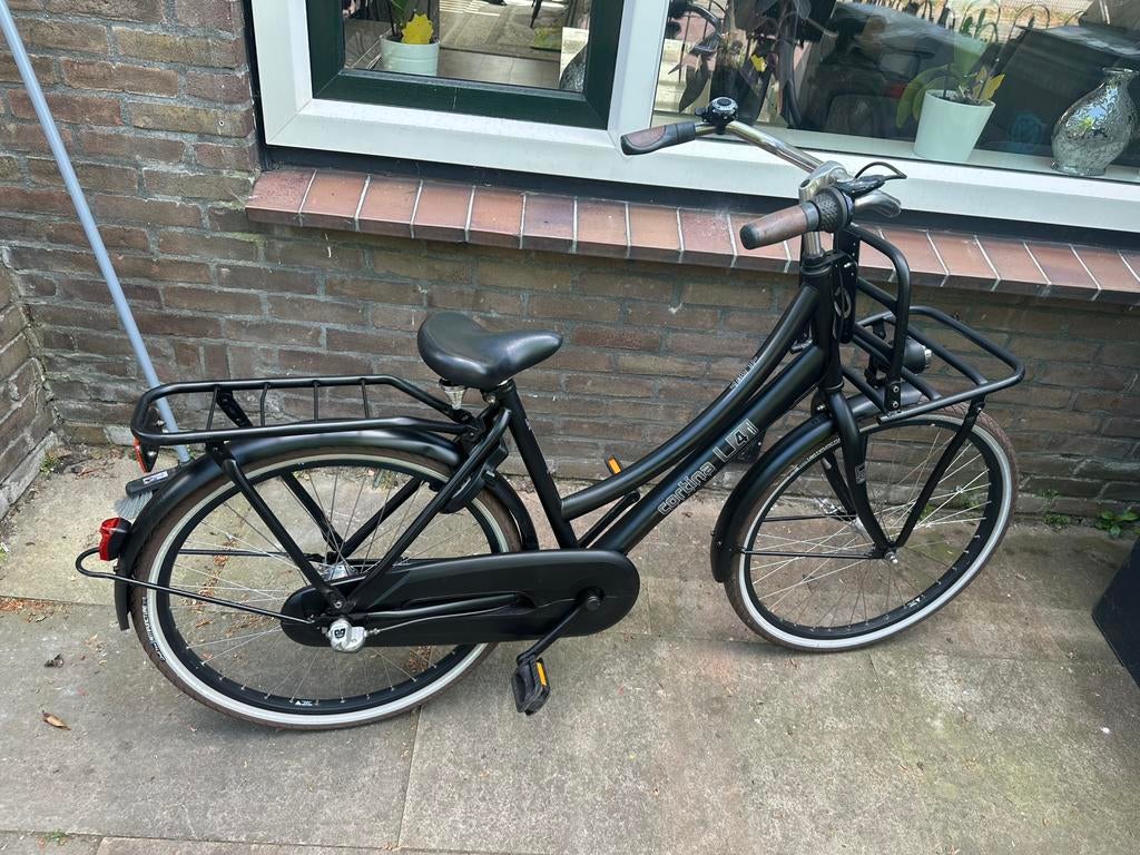 Cortina U4 Transport meisjesfiets 24 inch zwart., Fietsen en Brommers, Fietsen | Meisjes, Ophalen, Terugtraprem, Versnellingen
