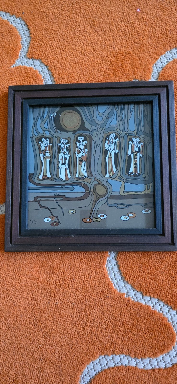 Schilderij op glas Xenia Eraclide Vreme (1978), Overig onderwerp, Glas, Gesigneerd, Ophalen of Verzenden