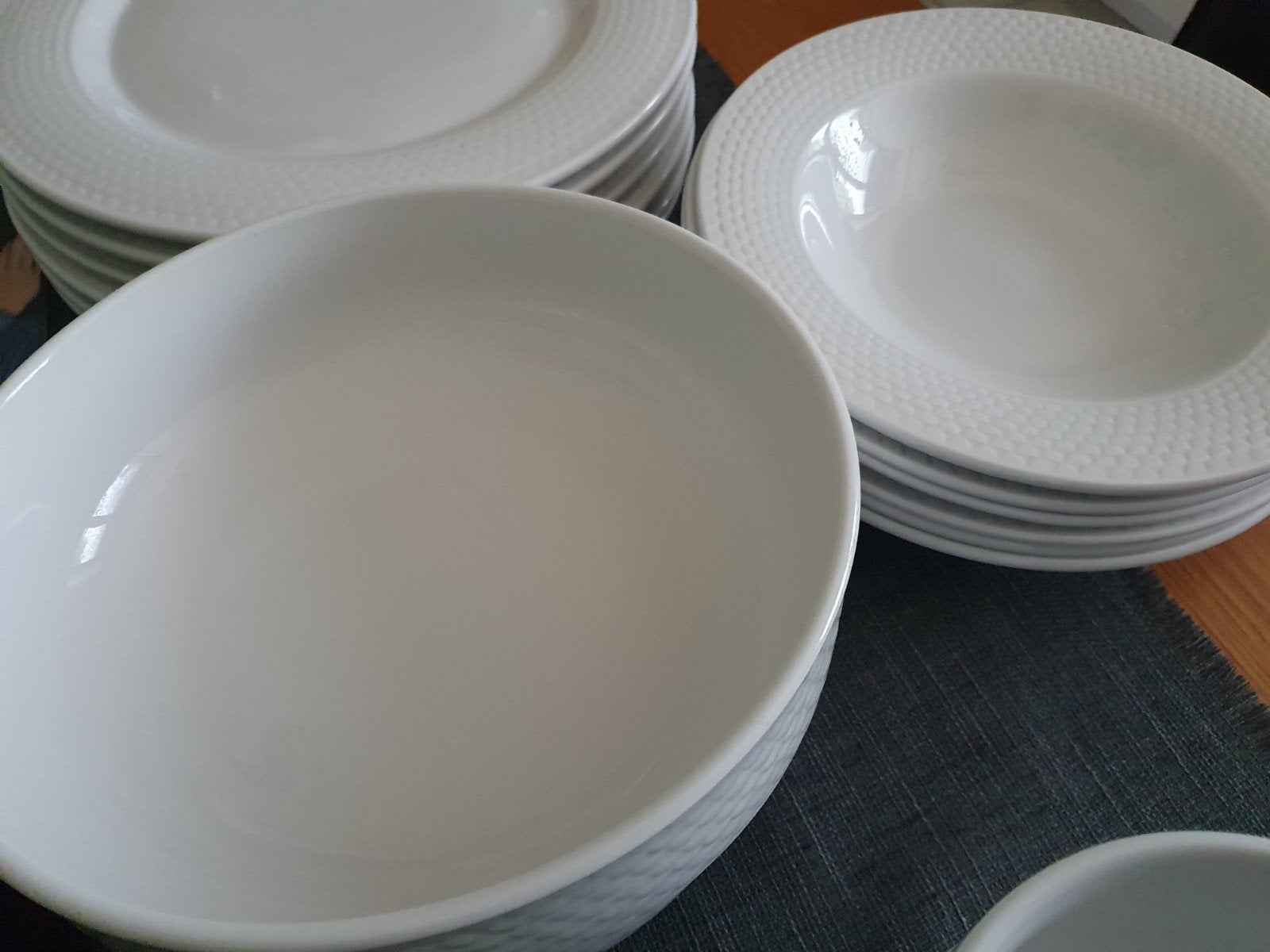 servies wit porselein 6 persoons, Ophalen, Porselein, Overige stijlen, Bord(en)
