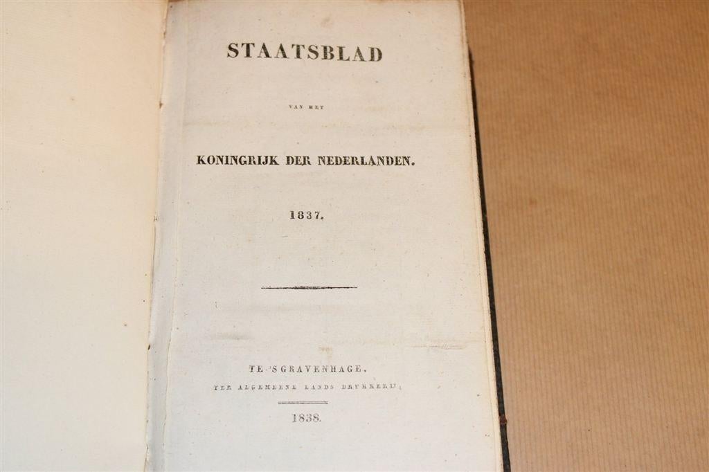 Staatsblad Nederland 1837 — Zeldzaam, Ophalen of Verzenden