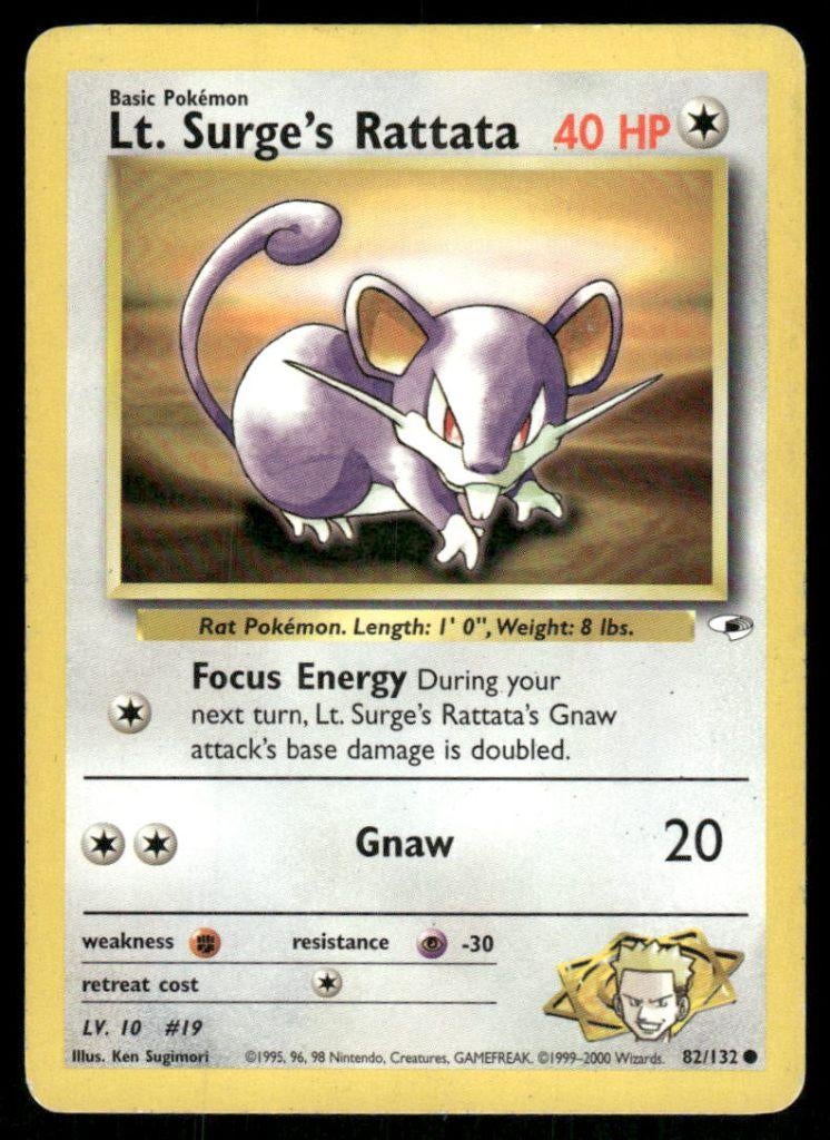 Lt. Surge's Rattata 82/132 - Gym Heroes, Verzenden, Gebruikt