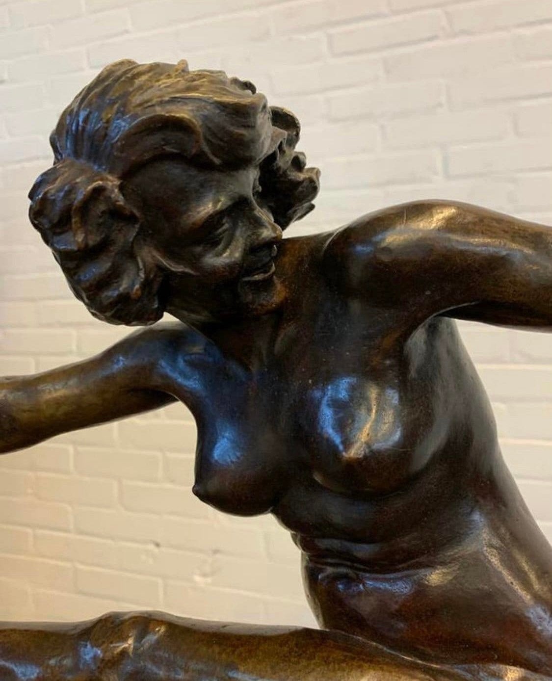 Brons beeld Pierre-François-Fernand Delannoy danseres Folie, Ophalen of Verzenden