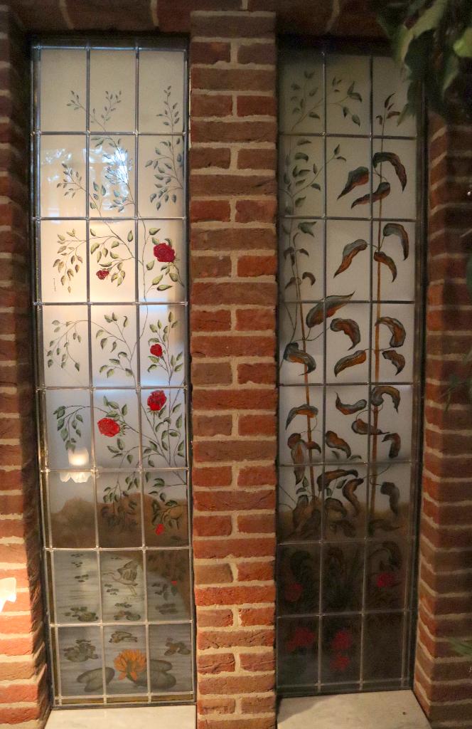 4x glas in rood ramen, ca.178 cm x 41 cm, in 1 koop, uniek, Doe-het-zelf en Verbouw, Glas en Ramen, Ophalen, Gebruikt, Minder dan 80 cm