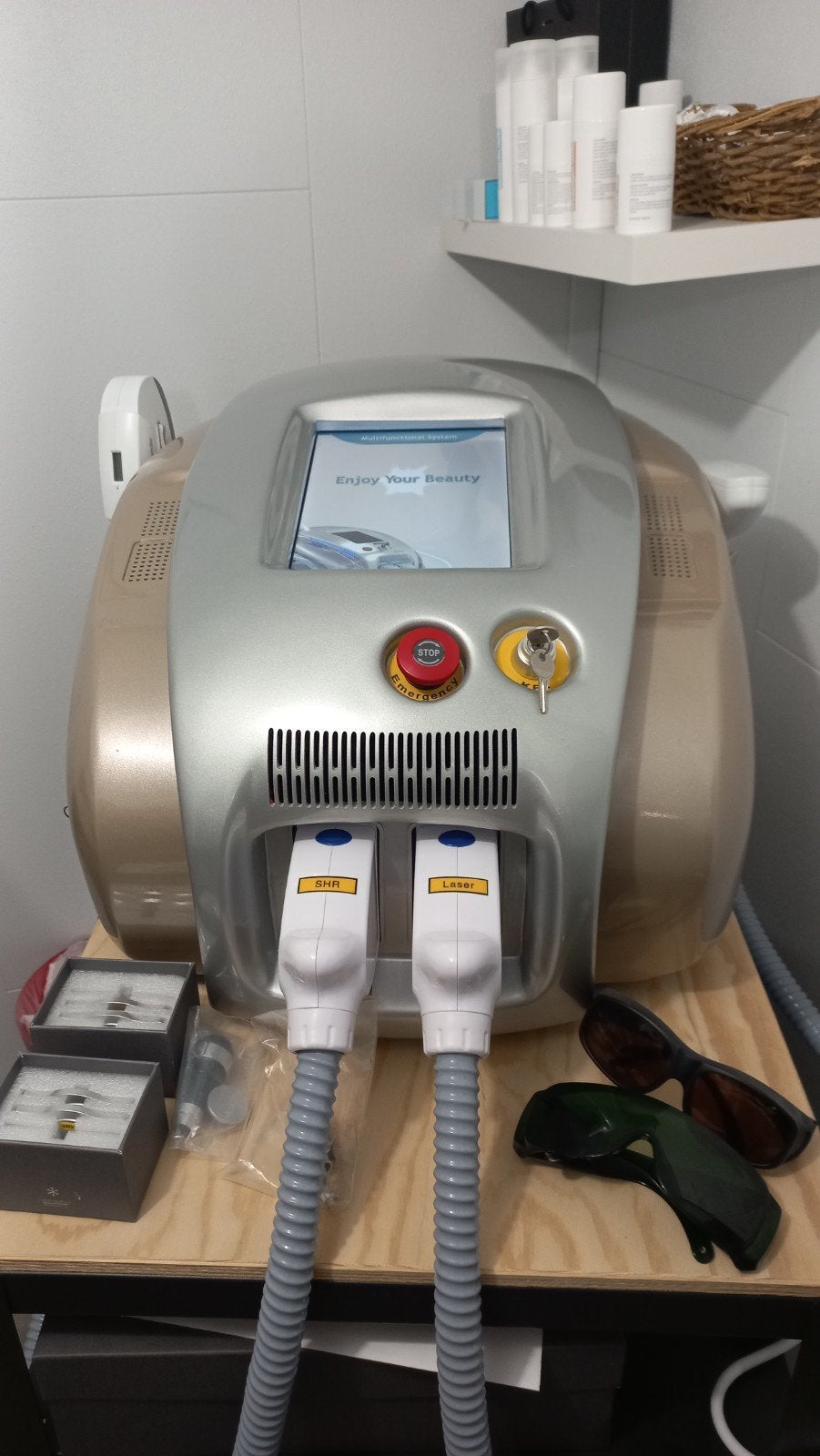 SHR IPL YAG Laser Ontharing en Huidverjonging Apparaat, Ophalen, Scheren en Epileren