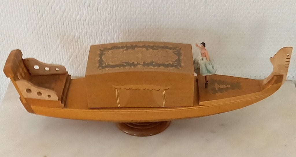 Vintage muziekdoos gondelboot, Antiek en Kunst, Curiosa en Brocante, Ophalen of Verzenden