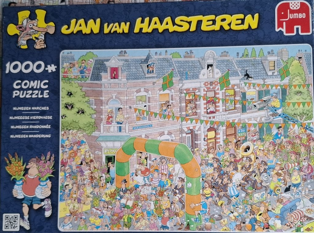 Puzzel Jan van Haasteren - Nijmeegse Vierdaagse - 1000 stuk., Ophalen, 500 t/m 1500 stukjes, Zo goed als nieuw, Legpuzzel