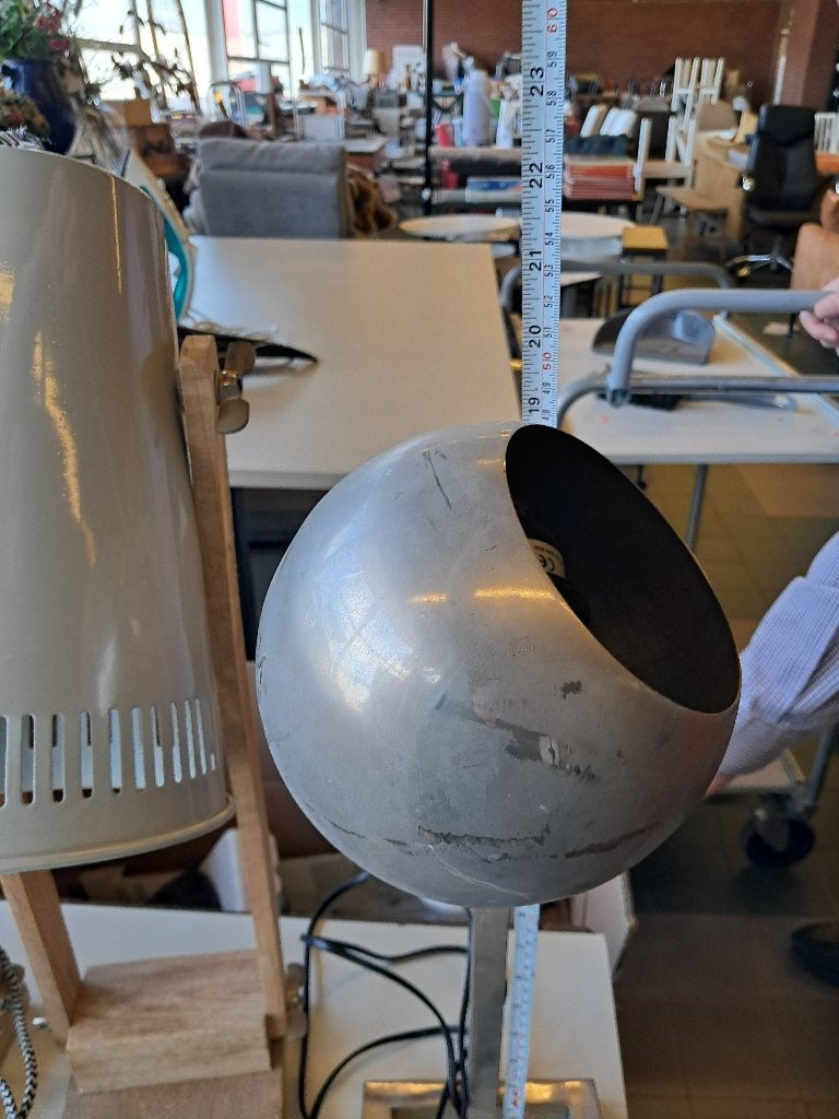 Vintage bureaulamp eyeball metaal kogelspot  CS27370, Overige merken, Gebruikt, Overige fittingen, Zilver