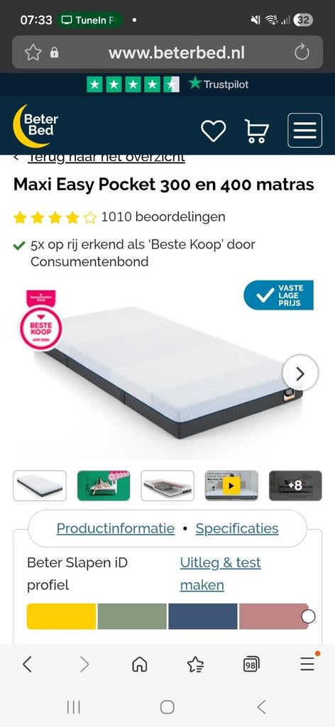 2 zeer goede matrassen, Ophalen, Zo goed als nieuw, Eenpersoons, 70 cm of minder