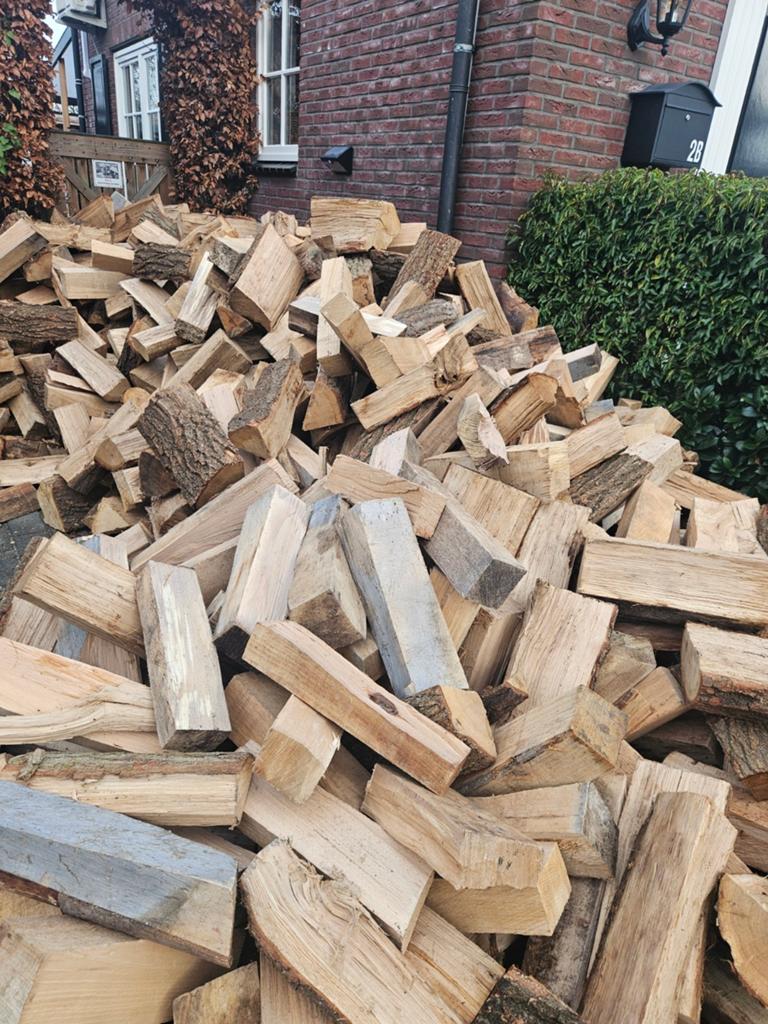 DROOG brandhout Eik en Beuk gratis bezorgd haardhout, 6 m³ of meer, Ophalen of Verzenden, Eikenhout, Blokken
