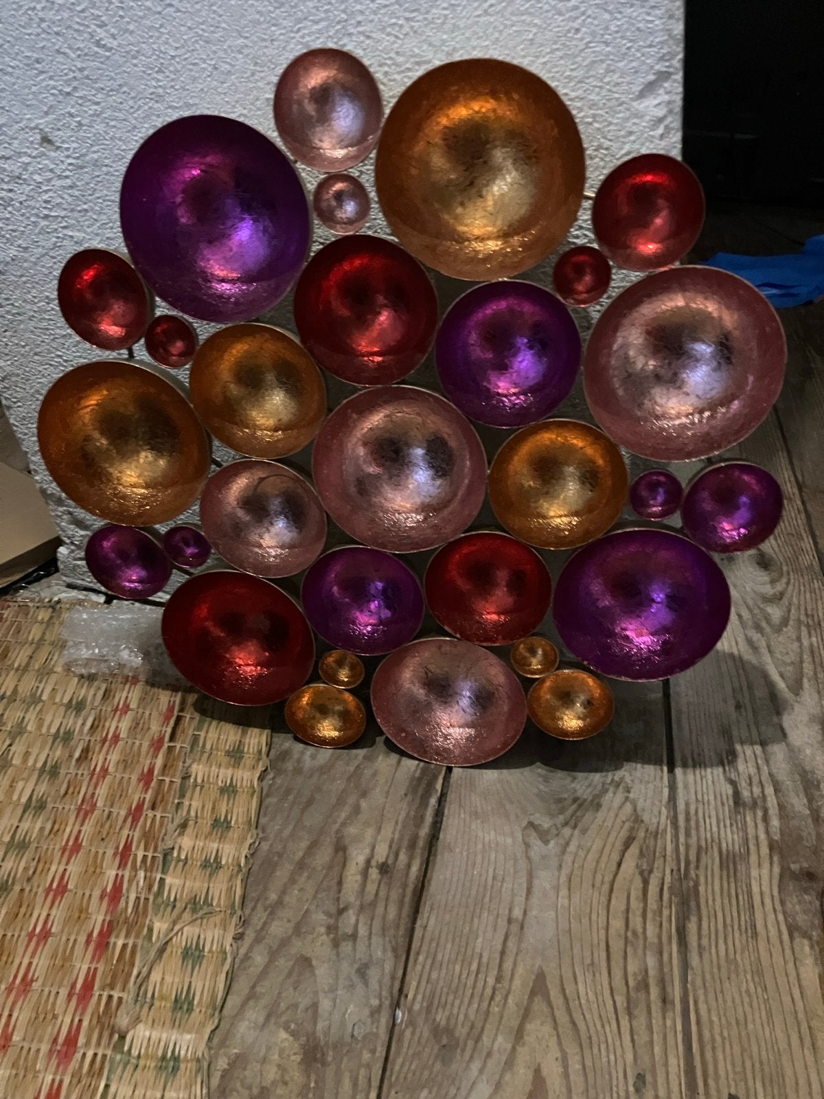 Moderne Wanddecoratie: Kleurrijke Metaal, Metaal, Wandsculptuur, 35 cm, Meerkleurig