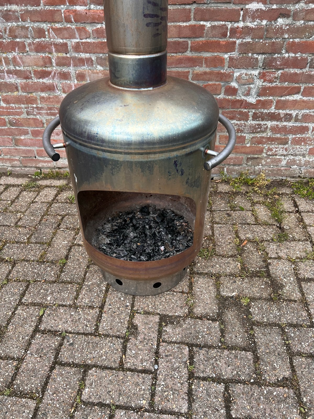 RVS buitenhaard/terrashaard/vuurkorf, Tuin en Terras, Ophalen of Verzenden, Gebruikt, Vuurton