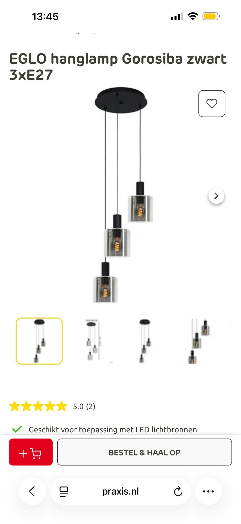 Hanglamp Eglo, Ophalen, Zo goed als nieuw