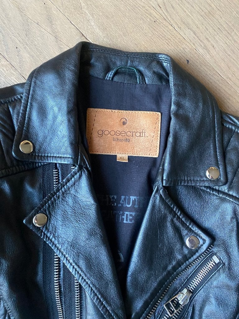 Leren jasje, Ophalen, Goosecraft, Zwart, Maat 42/44 (L)