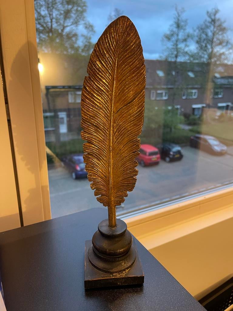 HK Living Gouden Veer Ornament - Vintage Look - Nieuw, Vintage, Overige materialen, Nieuw, Ophalen of Verzenden
