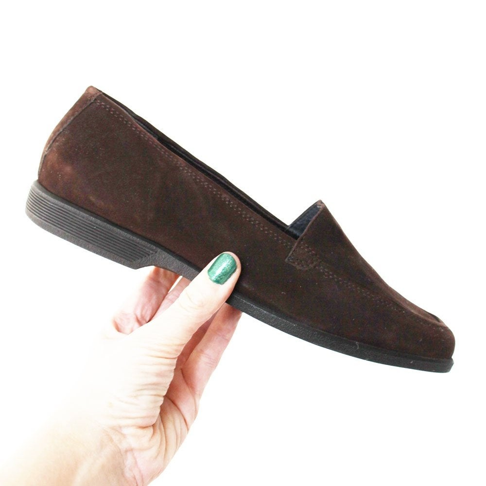 Mooie Suede Ecco Instappers - s8 (Maat 41) € 60,-, Ecco, Bruin, Instappers, Nieuw
