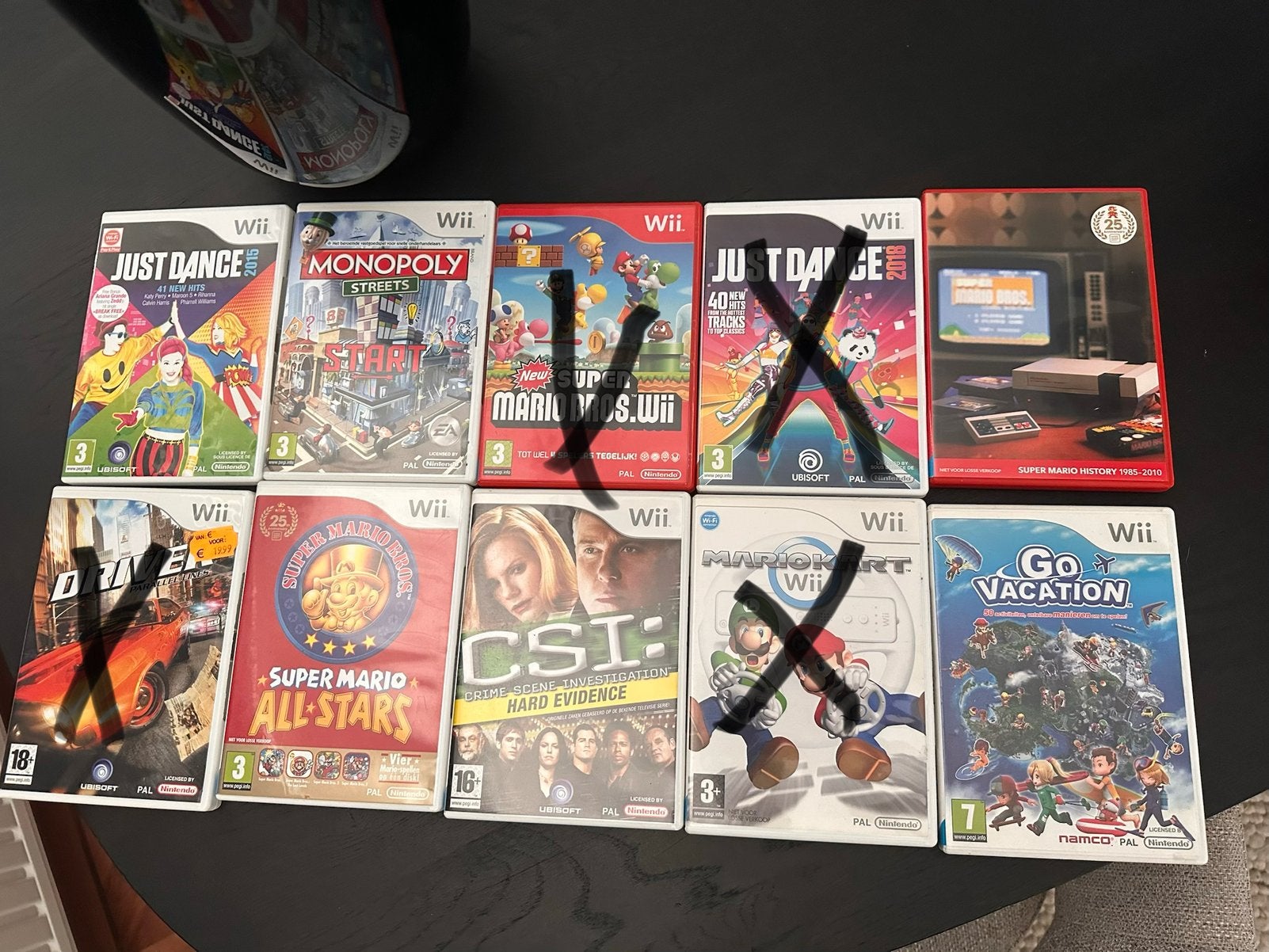 Wii Spellen Bundel - Just Dance, Mario Kart, Monopoly & meer, Gebruikt, Ophalen, Avontuur en Actie, 3 spelers of meer
