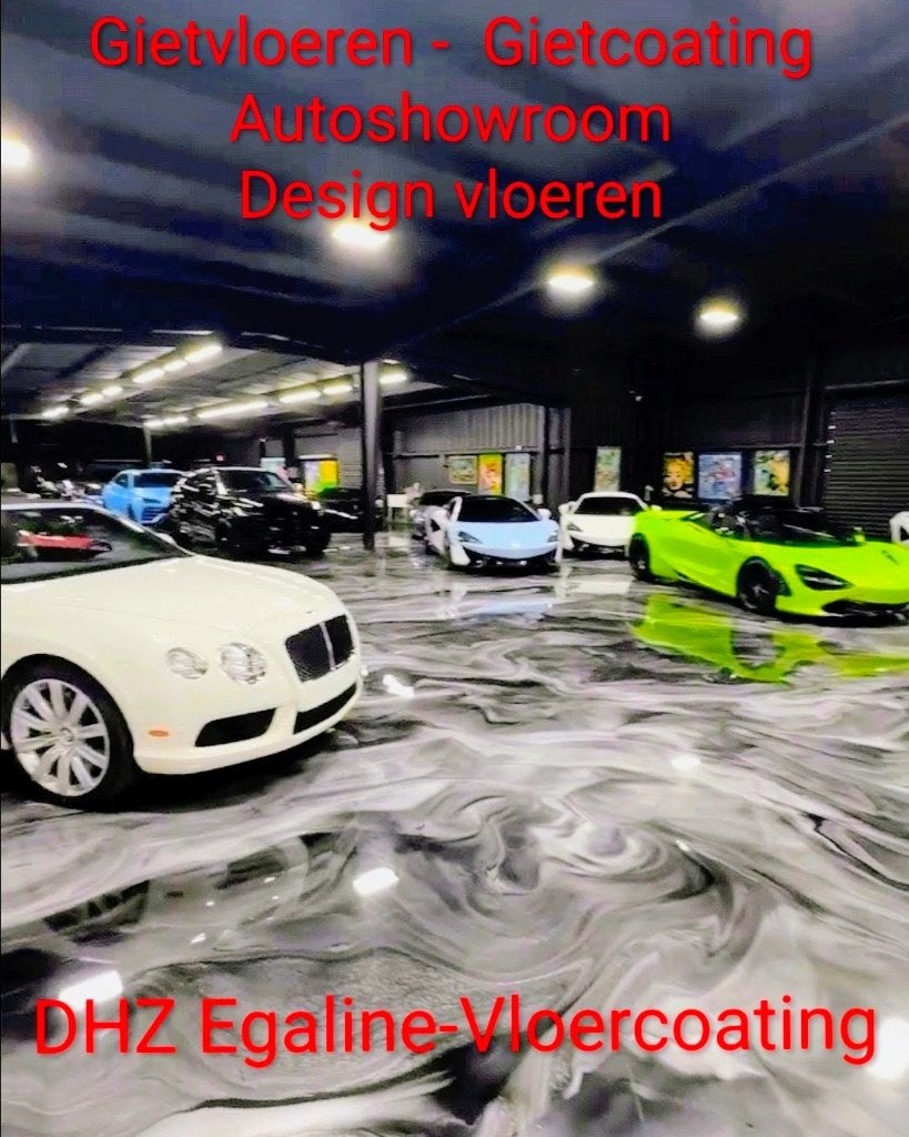 2K Epoxy Garagevloer coating 80m2 Showroomvloer Opslag Loods