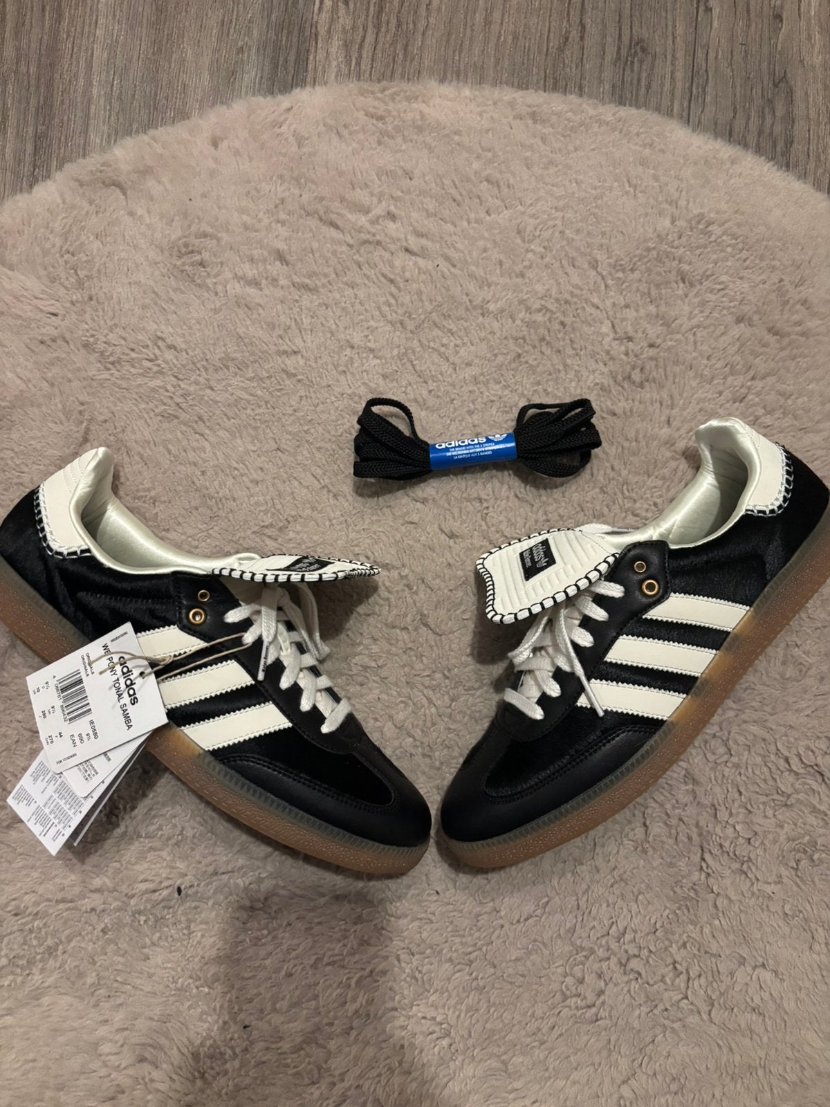 Adidas Samba Nylon Wales Bonner Core Black flap pony maat 44, Zwart, Nieuw, Ophalen of Verzenden, Veterschoenen