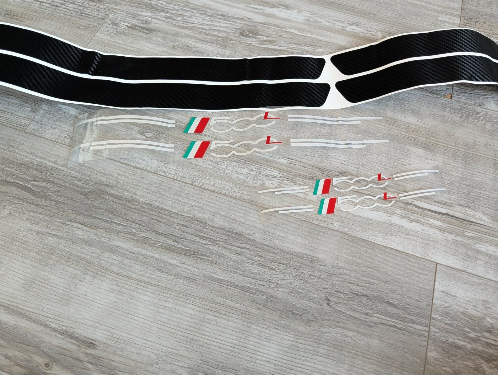 Fiat 500 carbon stickerset - nieuw - deur instap stickers, Ophalen of Verzenden, Nieuw, Fiat