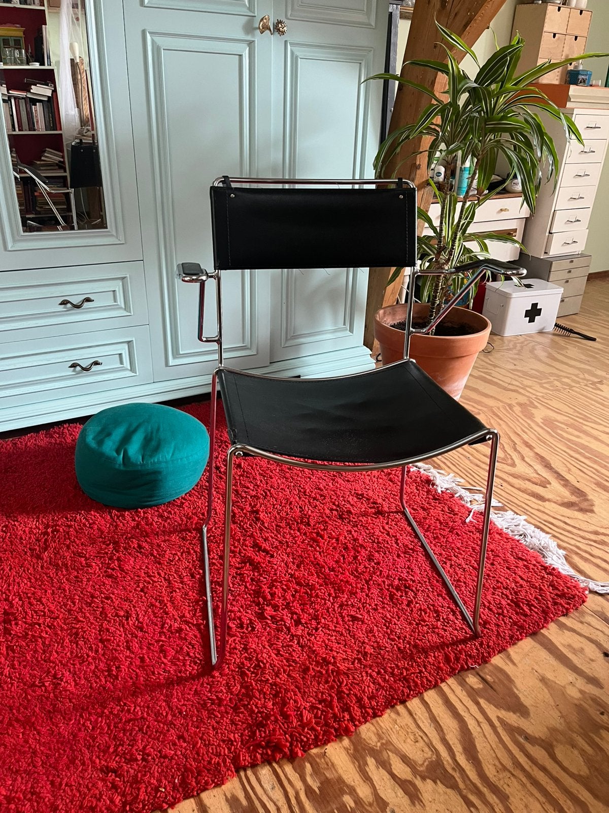 Designerstoel zwart leer Thonet of Matteo Grassi, Ophalen, Gebruikt, Bauhaus, Zwart