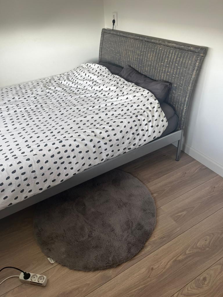 1.40 bed, Huis en Inrichting, Slaapkamer | Bedden, Overige materialen, Tweepersoons, Zo goed als nieuw, Grijs