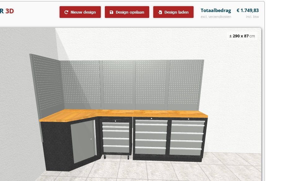 HBM werkbank opstelling + gereedschapskast (1600 nieuwprijs), Ophalen, Nieuw