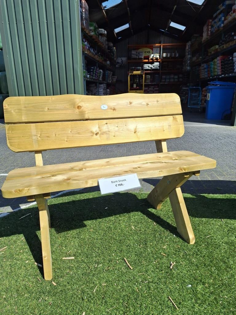 Bank Sneek, 120cm en 170cm, Tuin en Terras, Ophalen, Nieuw, Hout