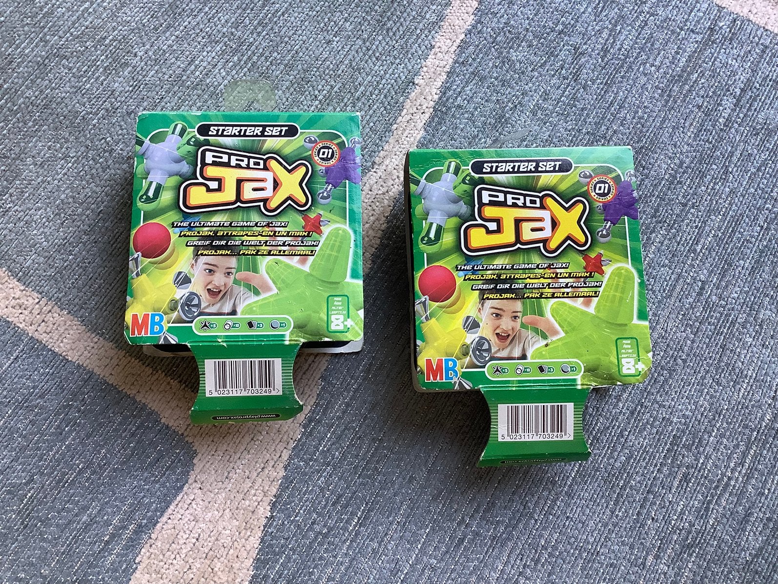 2 doosjes Pro JAX van MB. Vintage, Ophalen of Verzenden