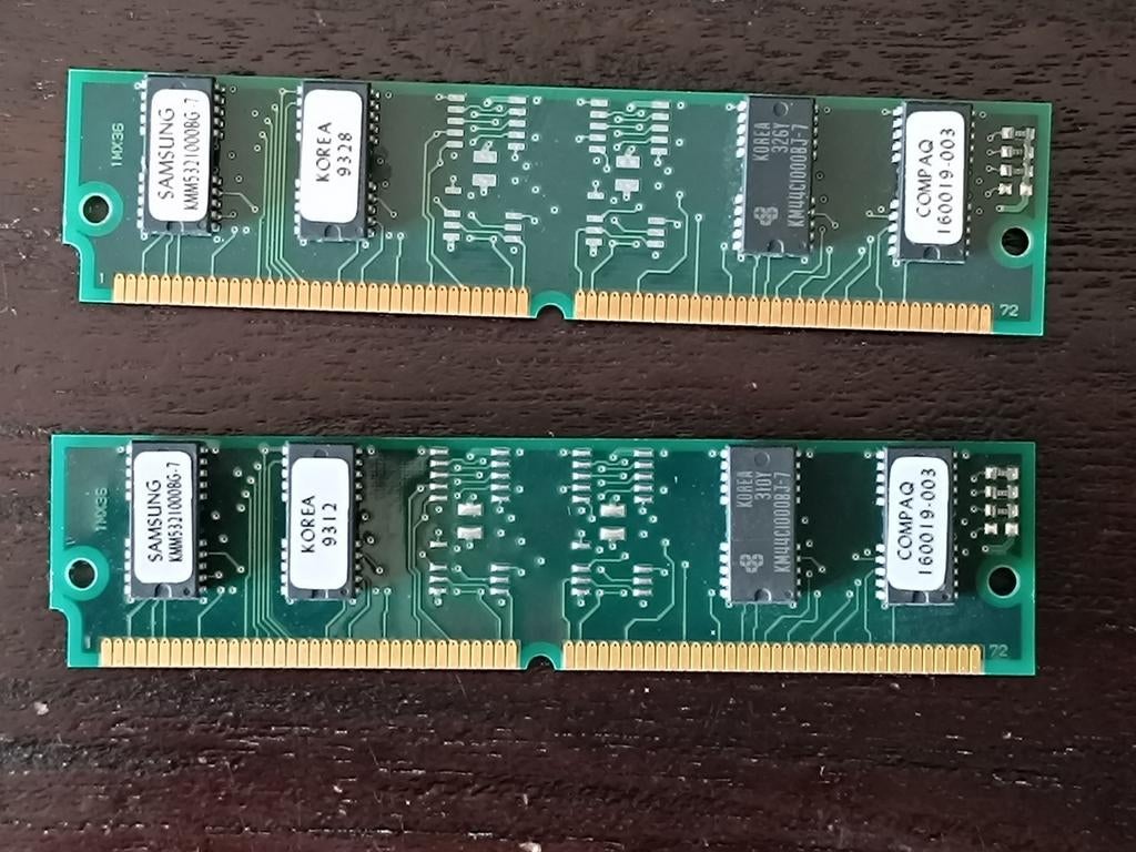 2x 4 MB FPM-RAM 72-pin non-Parity Simm 70 ns, Computers en Software, RAM geheugen, Gebruikt, Overige soorten, 70 ns, Ophalen of Verzenden