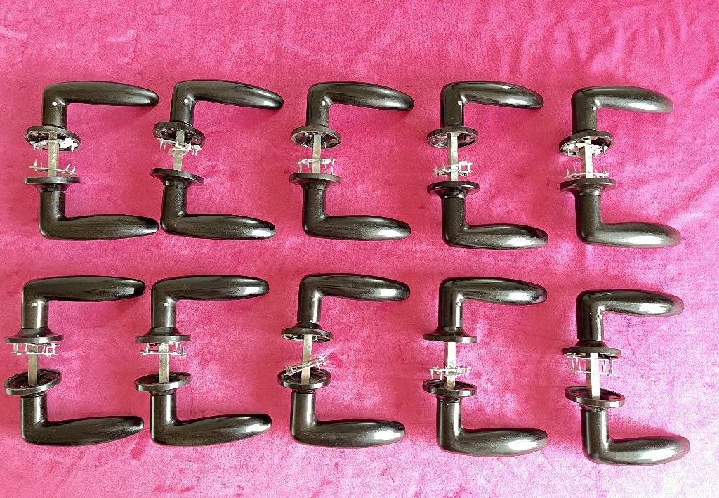Bakelieten deurklinken, deurkrukken, deurbeslag, lepel model, Ophalen of Verzenden, Gebruikt, Overige materialen, Klink of Kruk