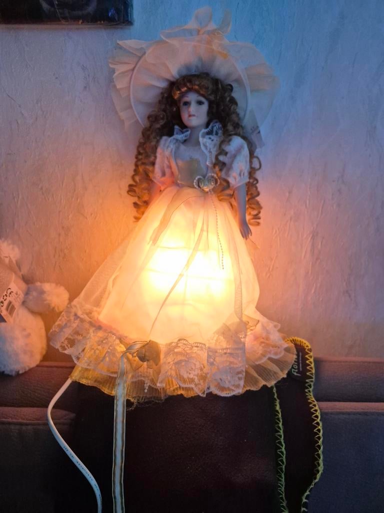 Vintage Porseleinen Pop Lamp - Charmante Decoratie, Ophalen of Verzenden