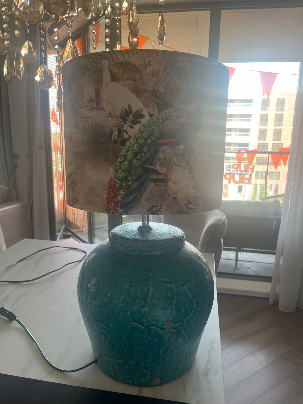 Lamp inclusief kap, Ophalen of Verzenden, Zo goed als nieuw, Overige materialen, 50 tot 75 cm