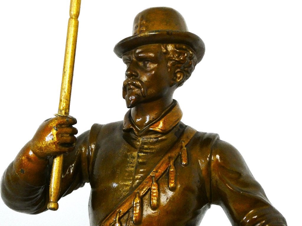 Beeld van een Musketier met een zwaard en hellebaard, Ophalen of Verzenden
