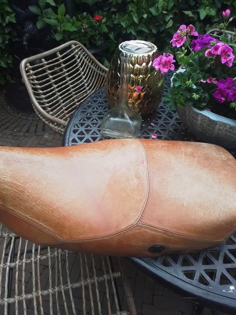 Bruin leren scooterzadel voor Vespa LX, Ophalen of Verzenden, Zo goed als nieuw, Zadel, Overige merken