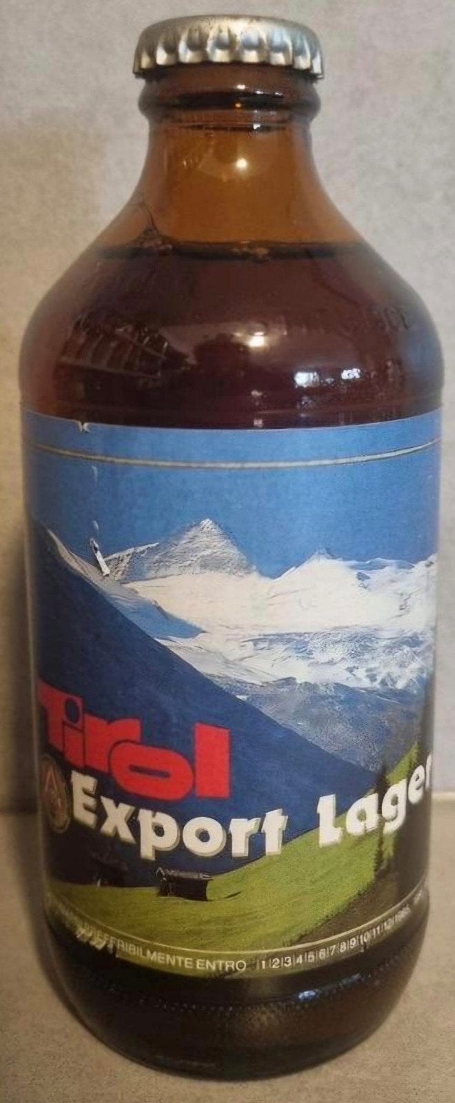 Tirol Export Lager - Adambrau, Innsbruck, 33cl, THT ’87, Ophalen of Verzenden, Zo goed als nieuw, Flesje(s), Overige merken